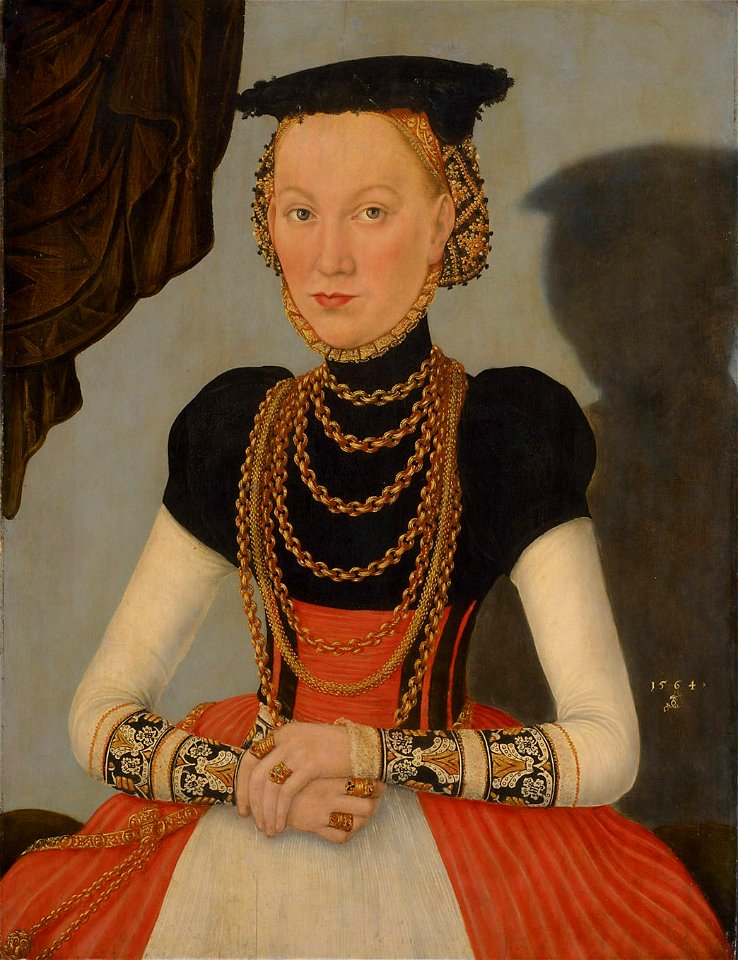 Lucas Cranach d. J., , Kunsthistorisches Museum Wien, Gemäldegalerie - Weibliches Bildnis - GG 886 - Kunsthistorisches Museum