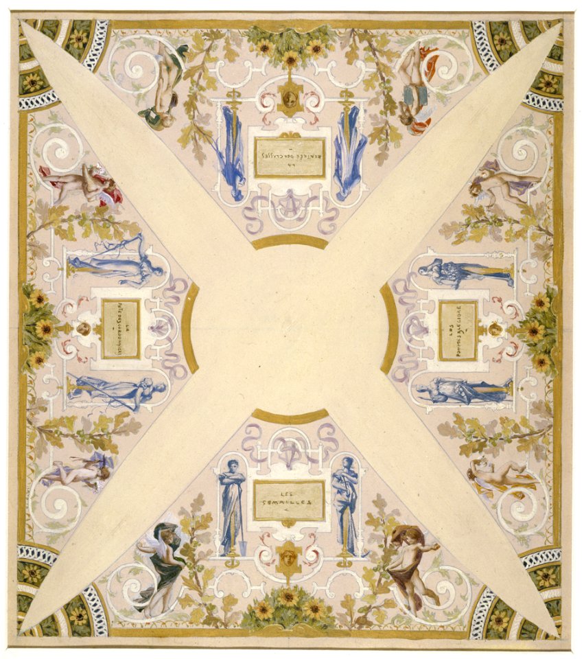 Luc-Olivier Merson - Esquisse pour l'escalier des Fêtes de l'Hôtel de Ville de Paris , Octobre - PPP4165 - Musée des Beaux-Arts de la ville de Paris