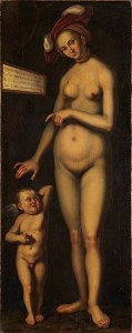 Lucas Cranach d. Ä. (Nachahmer) - Venus und Amor als Honigdieb - 13261 - Bavarian State Painting Collections. Free illustration for personal and commercial use.
