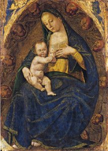 Luca signorelli, stendardo della flagellazione, madonna del latte in gloria 2