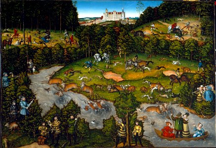 Lucas Cranach - Hunting near Hartenfels Castle - 1958.425 - Cleveland Museum of Art
