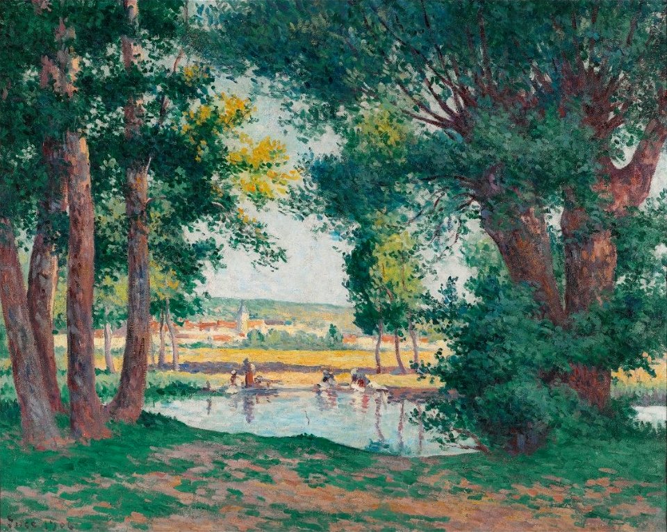 'Bessy-Sur-Cure, les Lavandières au Bord de l'Eau' by Maximilien Luce