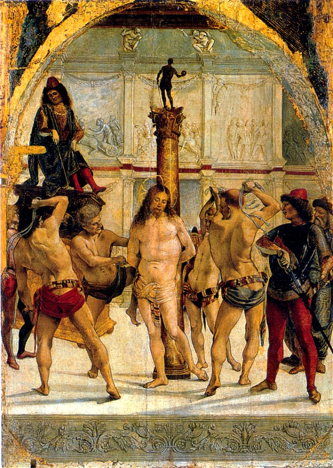 Luca signorelli, stendardo della flagellazione, flagellazione