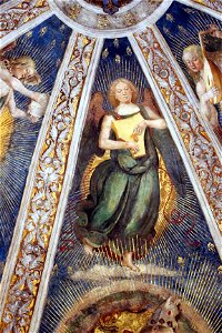 Luca signorelli, affreschi della sagrestia di san giovanni, 1479 ca., angeli musicanti, lira