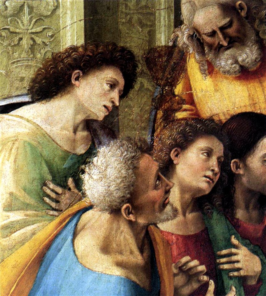 Luca signorelli, comunione con gli apostoli, cortona, dettaglio