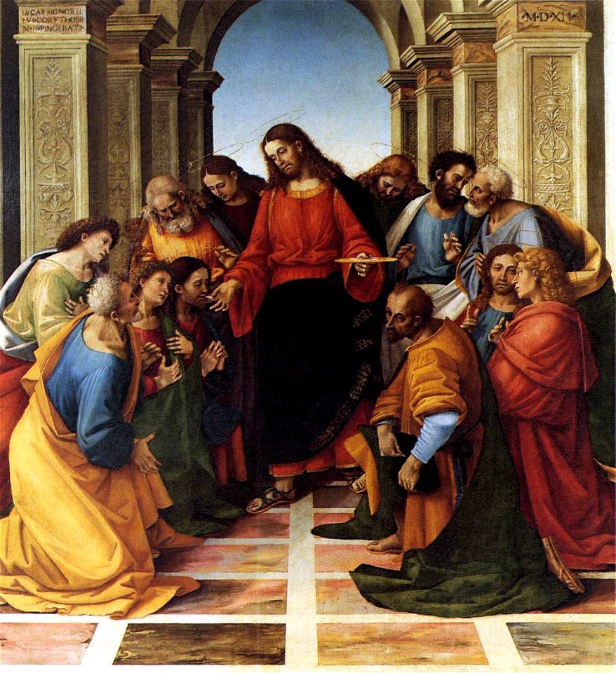 Luca signorelli, comunione con gli apostoli, cortona
