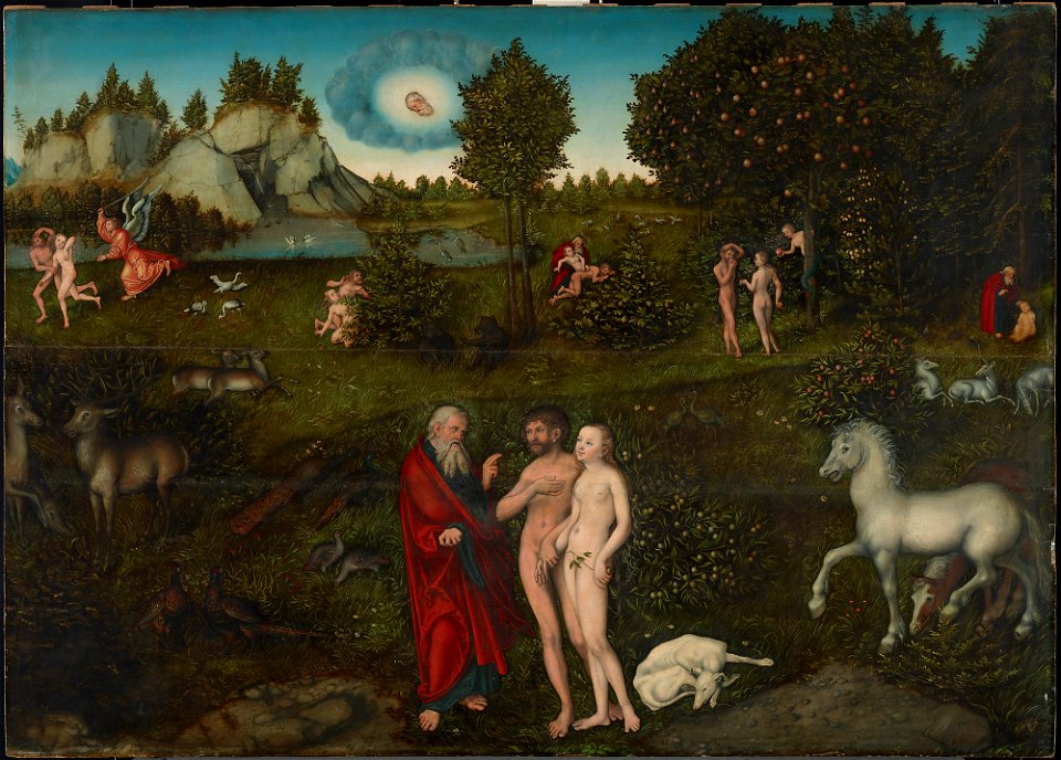 Lucas Cranach d. Ä., , Kunsthistorisches Museum Wien, Gemäldegalerie - Paradies - GG 3678 - Kunsthistorisches Museum
