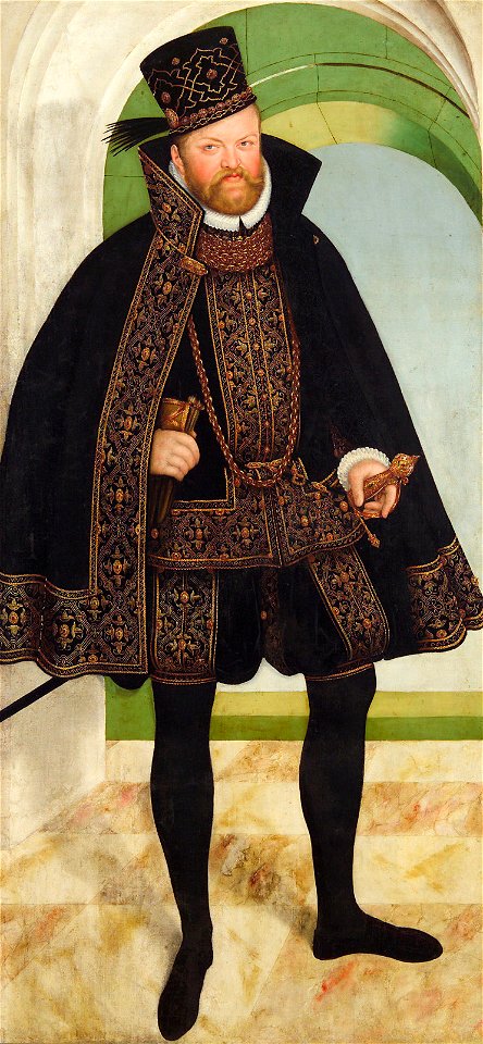 Lucas Cranach d. J., , Schloss Ambras Innsbruck - Kurfürst August von Sachsen (1526-1586) - GG 3252 - Kunsthistorisches Museum