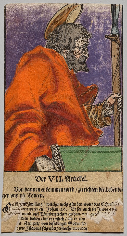 Lucas Cranach the Elder, After (German, 1472-1553) - Thomas from Christ, the Apostles, and Saint Paul - 2017.277.9 - Cleveland Museum of Art