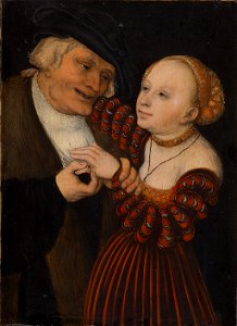 Lucas Cranach d. Ä. - Alter Mann und Mädchen - GG 895 - Kunsthistorisches Museum