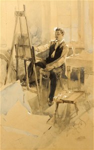 Ludek Marold Maler im Atelier