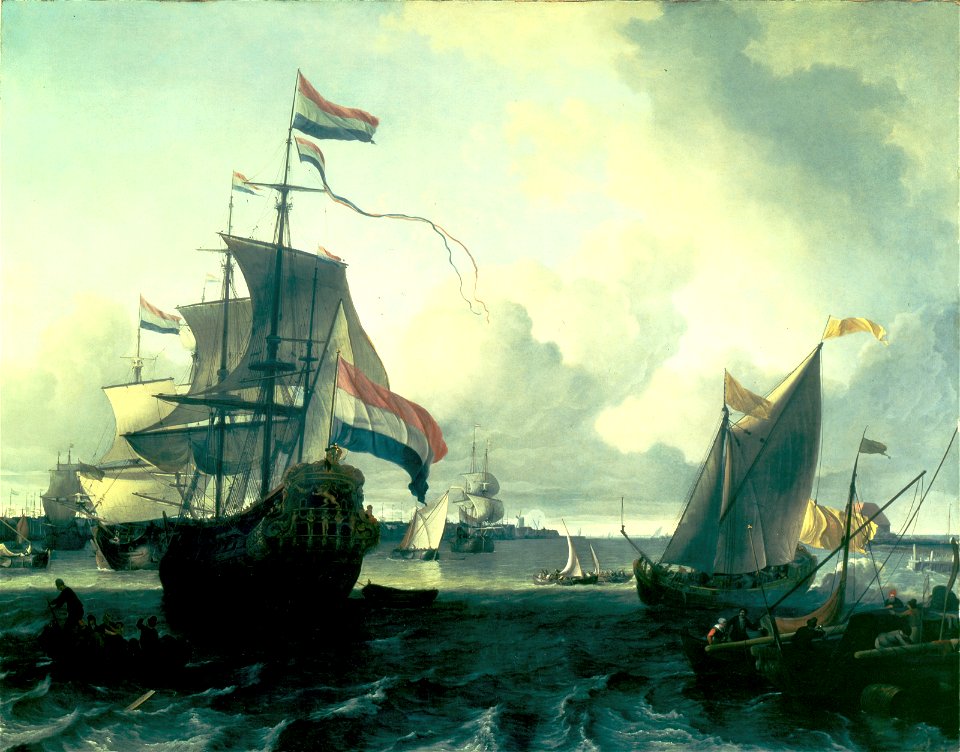 Ludolf Backhuysen - The Dutch Man-of-War De Gouden Leeuw on the River Y near Amsterdam - BF.1979.6 - Museum of Fine Arts