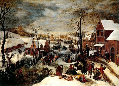 Lucas van Valkenborch - The Massacre of the Innocents - WGA24257. Free illustration for personal and commercial use.