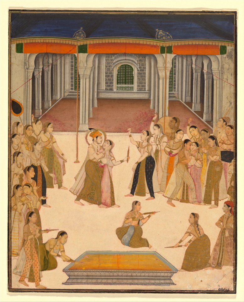 Lucknow, Uttar Pradesh, India - The emperor Jahangir celebrating the Festival of Holi with the ladies of the zenana - Google Art Project