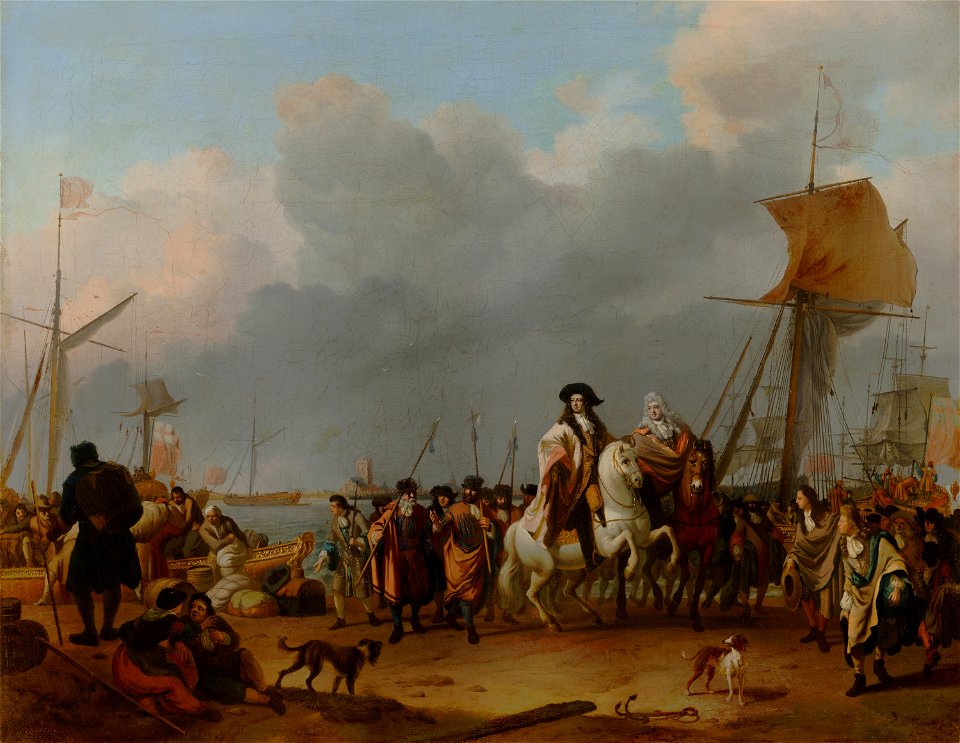 Ludolf Bakhuysen - The Arrival of Stadholder-King Willem III (1650- 1702) in the Oranjepolder on 31 January 1691 - 6 - Mauritshuis