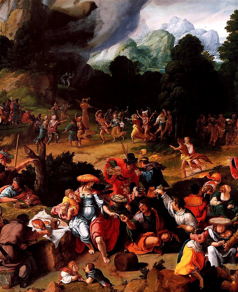 Lucas van Leyden - Worshipping of the Golden Calf (detail) - WGA12926