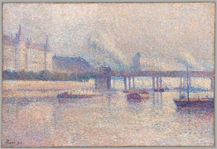 Maximilien Luce - The Banks of the Seine River in Pari - 1983.53.2 - Yale University Art Gallery. Free illustration for personal and commercial use.