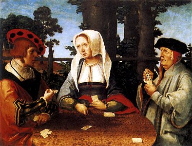 Lucas van Leyden - Card Players - WGA12923. Free illustration for personal and commercial use.