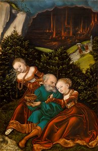 Lucas Cranach d. Ä., , Kunsthistorisches Museum Wien, Gemäldegalerie - Lot und seine Töchter - GG 9589 - Kunsthistorisches Museum