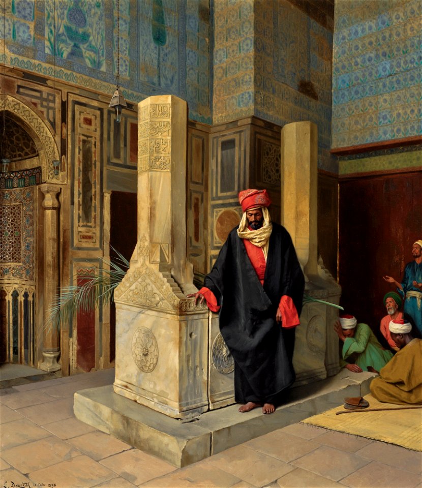 Ludwig Deutsch - Praying in the Blue Mosque, Cairo (1898)
