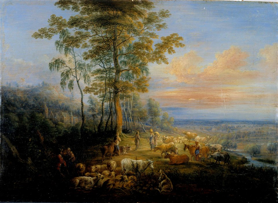 Lucas van Uden - Cattle with cowherds - A I 343 - Finnish National Gallery