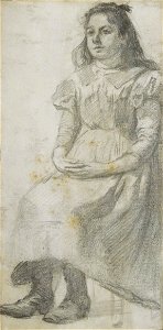 Ludovici A. Jr. attr. - Pencil - Young girl - ~9x18cm
