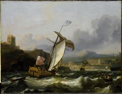 Ludolf Bakhuizen - Schepen varen een zuidelijke haven binnen - G 94 - Staatliches Museum Schwerin