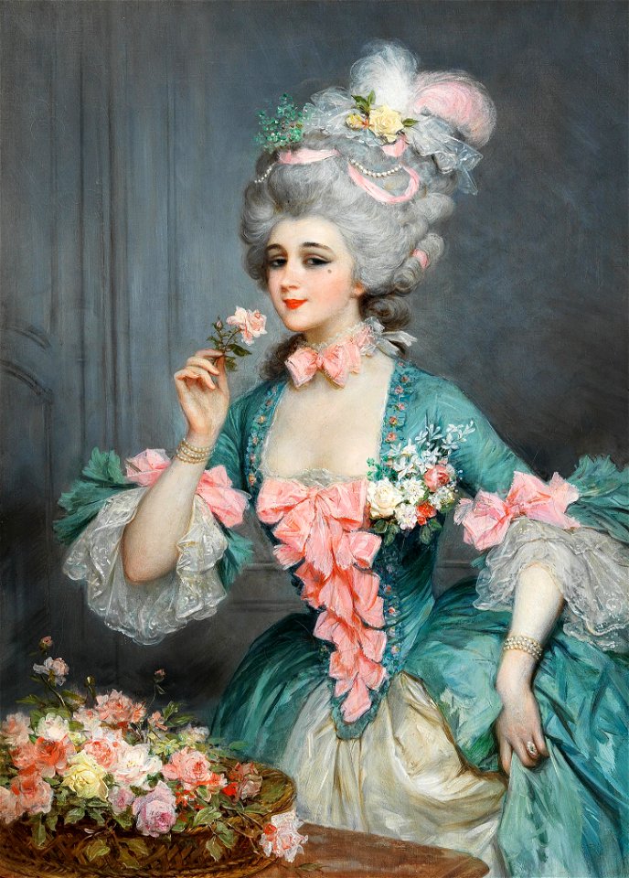 Lucius Rossi Elegante Dame mit Rosen