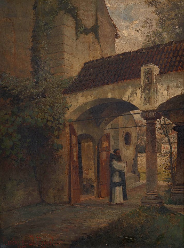Ludwig Dittweiler (1844-91) - View of a Cistercian Monastery - RCIN 403731 - Royal Collection