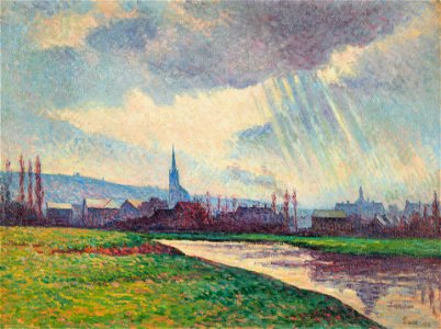 Paysage au bord de la riviere by Maximilien Luce, 1896