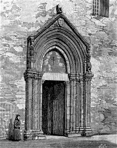 Lucera – Porta principale della chiesa di San Francesco (xilografia)