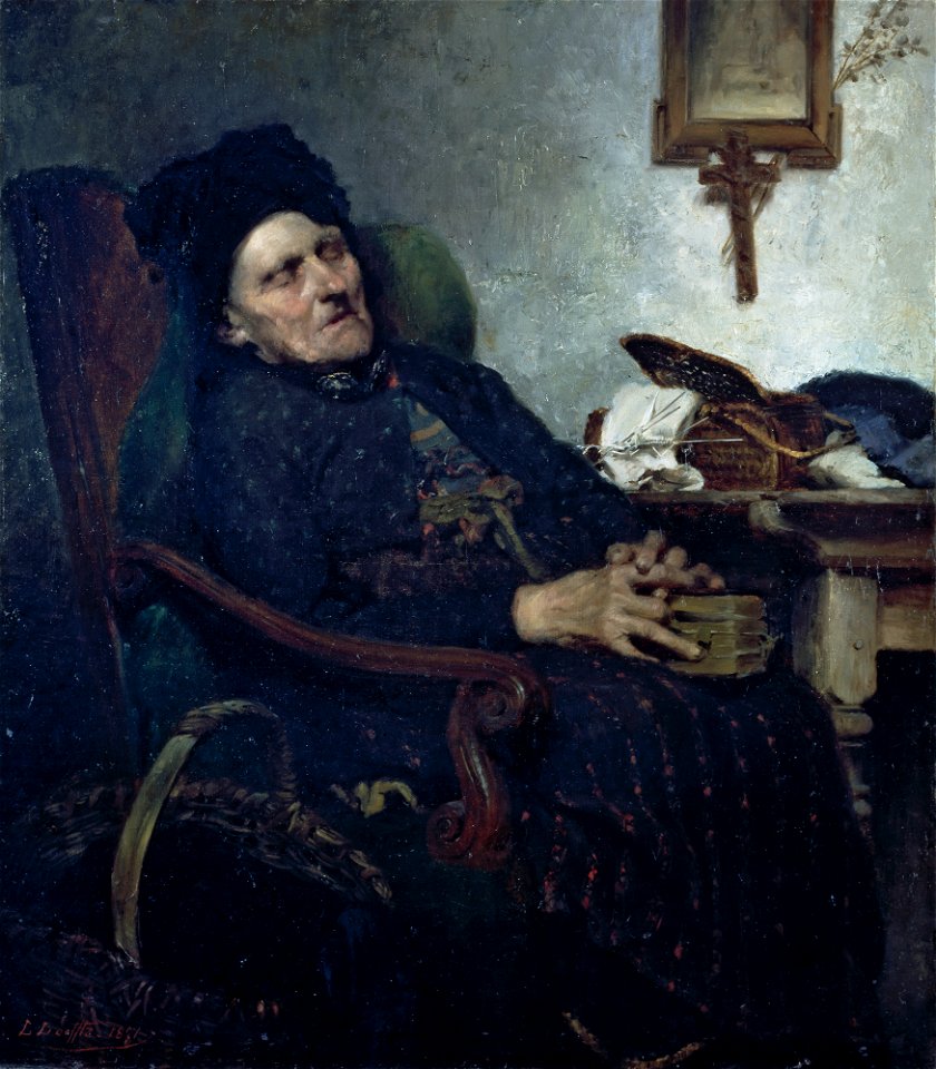 Ludwig von Löfftz - Alte Frau in Interieur - G 4934 - Lenbachhaus
