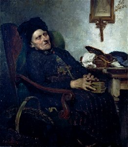 Ludwig von Löfftz - Alte Frau in Interieur - G 4934 - Lenbachhaus