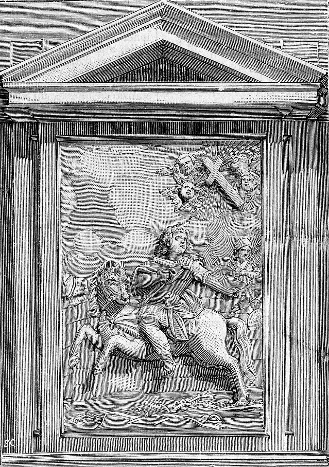 Lucera – Bassorilievo raffigurante Costantino il Grande (xilografia)