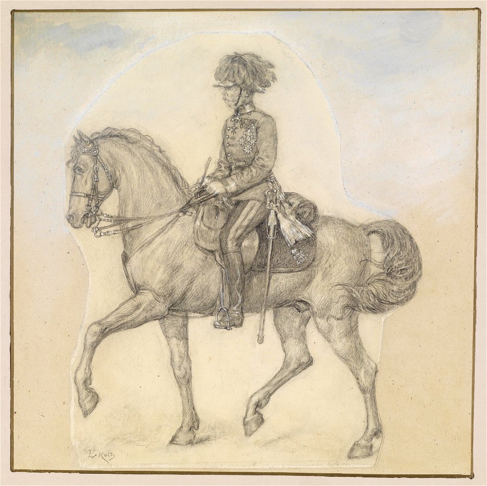 Ludwig Koch Der alte Kaiser Franz Joseph zu Pferde