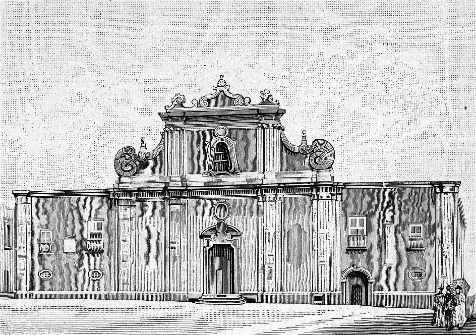 Lucera – Prospetto della chiesa del Carmine (xilografia)