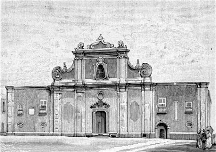 Lucera – Prospetto della chiesa del Carmine (xilografia)