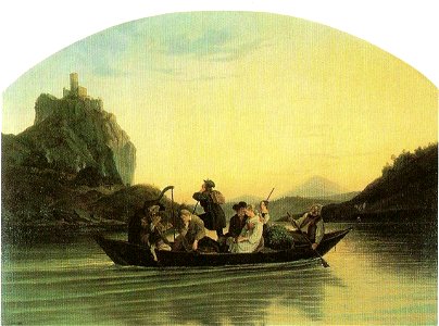 Ludwig Richter - Überfahrt über die Elbe am Schreckenstein