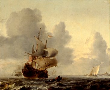 Ludolf Backhuizen - Kriegsschiffe und kleine Schiffe in einer Brise - GG 9069 - Kunsthistorisches Museum