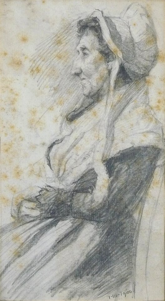 Ludovici A. Jr. attr. - Pencil - Old woman - ~9x18cm