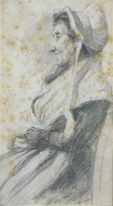 Ludovici A. Jr. attr. - Pencil - Old woman - ~9x18cm