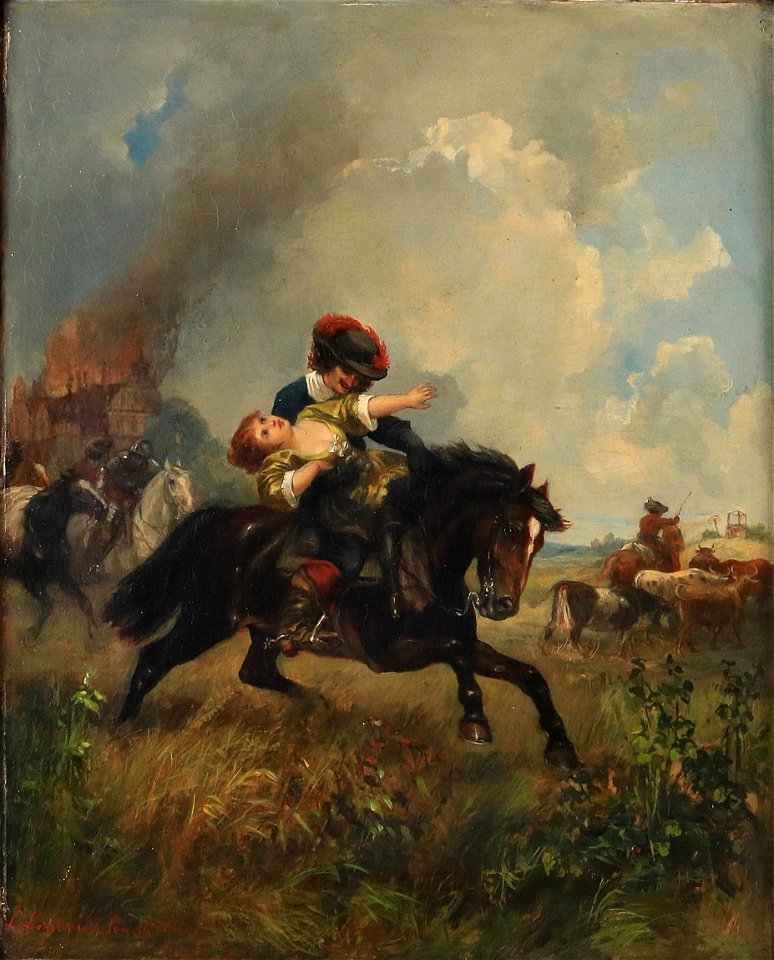 Ludwig Lindenschmit the Elder - Rettung aus dem brennenden Schloss