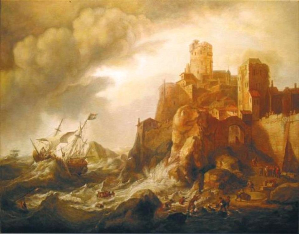 Ludolf Bakhuizen - Een schipbreuk op de rotsen - ГЭ-1038 - Hermitage Museum