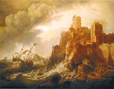 Ludolf Bakhuizen - Een schipbreuk op de rotsen - ГЭ-1038 - Hermitage Museum
