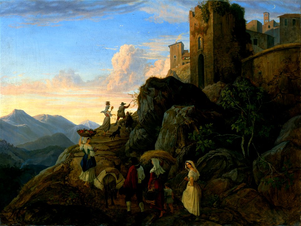 Ludwig Richter - Civitella (Evening) - Google Art Project