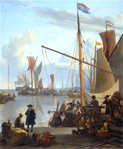 Ludolf Bakhuizen - View from the Mussel Pier in Amsterdam (colour enhanced)