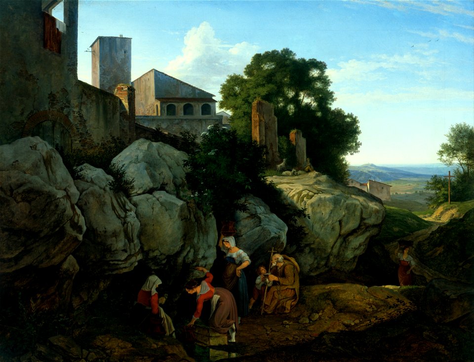 Ludwig Richter - Ariccia (Morning) - Google Art Project