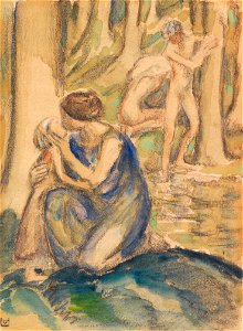 Ludwig von Hofmann Badende am Waldsee c1900