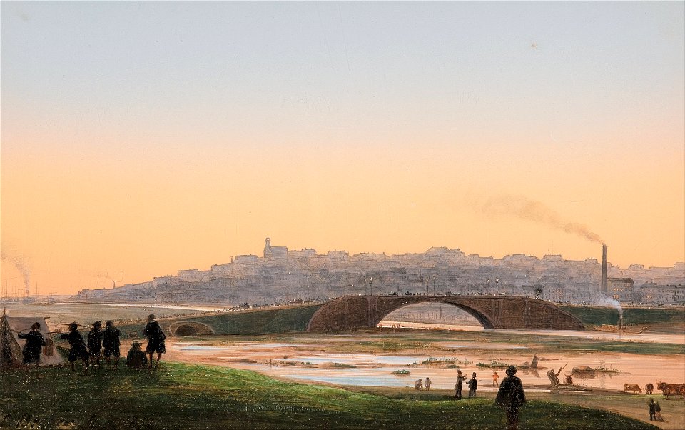 Ludwig Becker - Melbourne from across the Yarra - Google Art Project