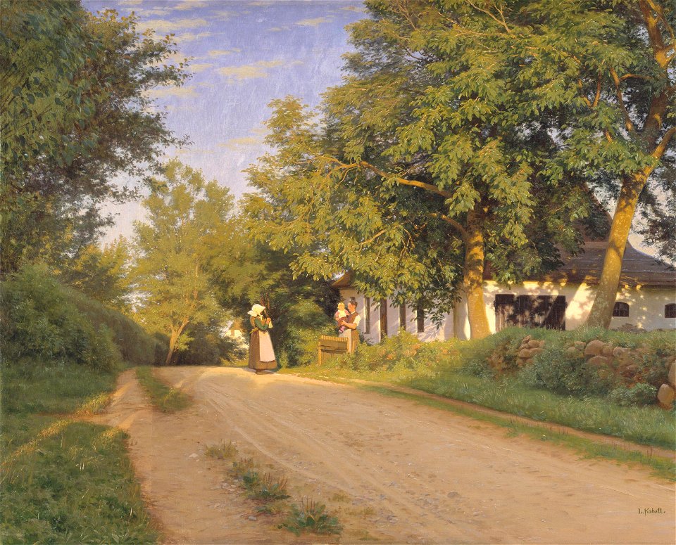 Ludvig Kabell - Vej gennem en landsby - KMS1512 - Statens Museum for Kunst